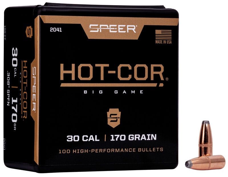 Speer Hot-Cor 30 Cal .308" 170gr Flat Nose Bullets (#2041)