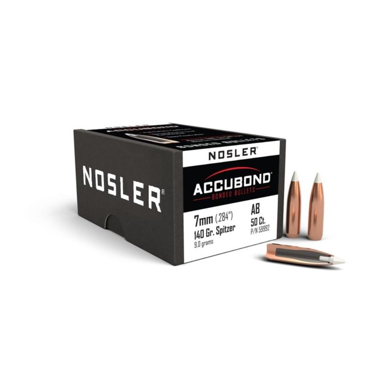 Nosler AccuBond 7mm .284" 140gr Spitzer Bullets (#59992)