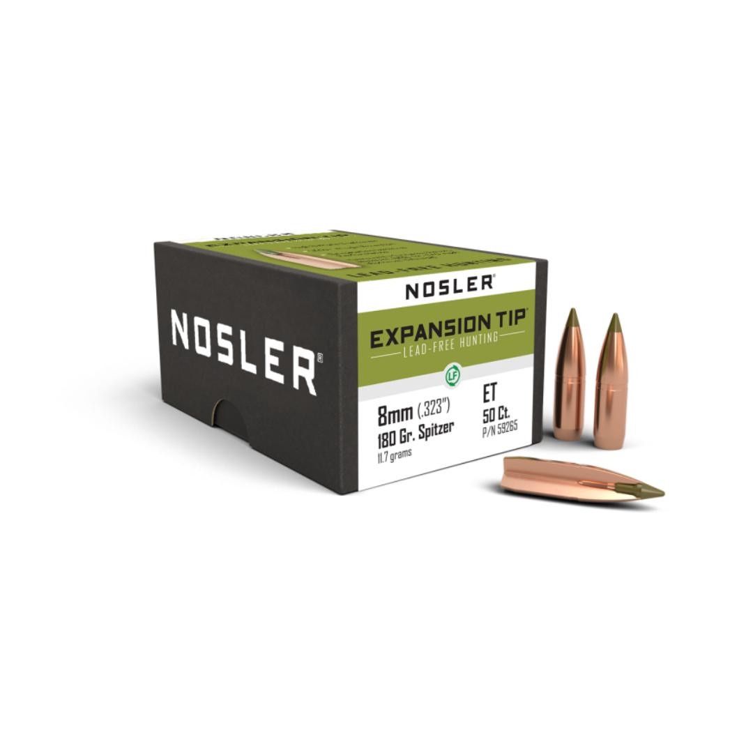 Nosler E-Tip 8mm .323" 180gr Spitzer Bullets (#59265)