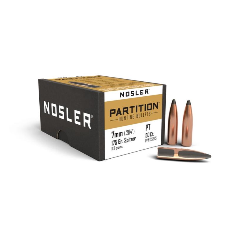Nosler Partition 7mm .284" 175gr Spitzer Bullets (#35645)