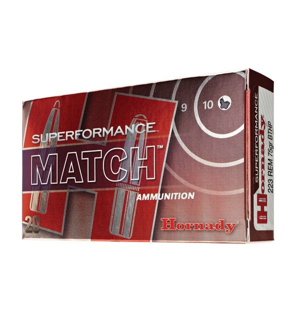Hornady Superformance Match .223 Rem 75gr BTHP Ammunition (#80264)