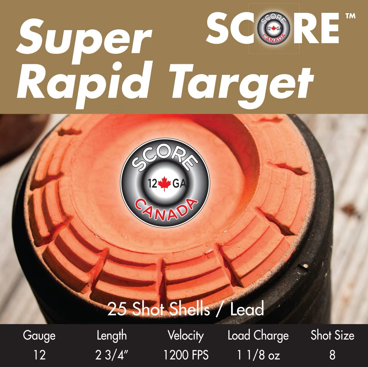 Score Super Rapid Target 12 Ga 2-3/4" 1-1/8oz #8 Shot Shotshells