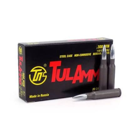 TulAmmo .308 Win 150gr FMJ Steel Case Ammunition (20 Box)
