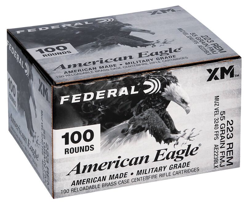 Federal American Eagle .223 Rem 55gr FMJ Ammunition (100 Value Pack)