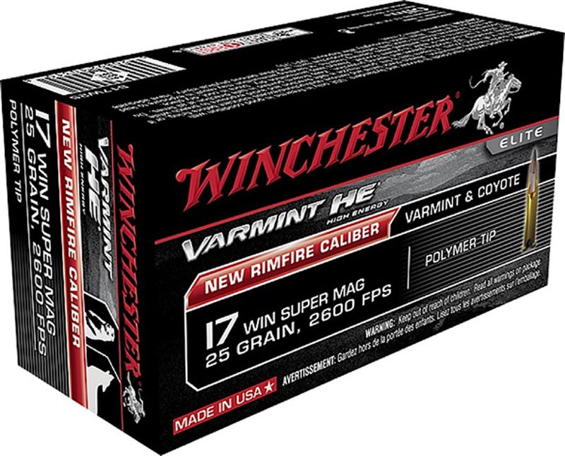 Winchester Rimfire Ammo 17WSM Win Super Mag 25 gr Plastic Tip Varmint