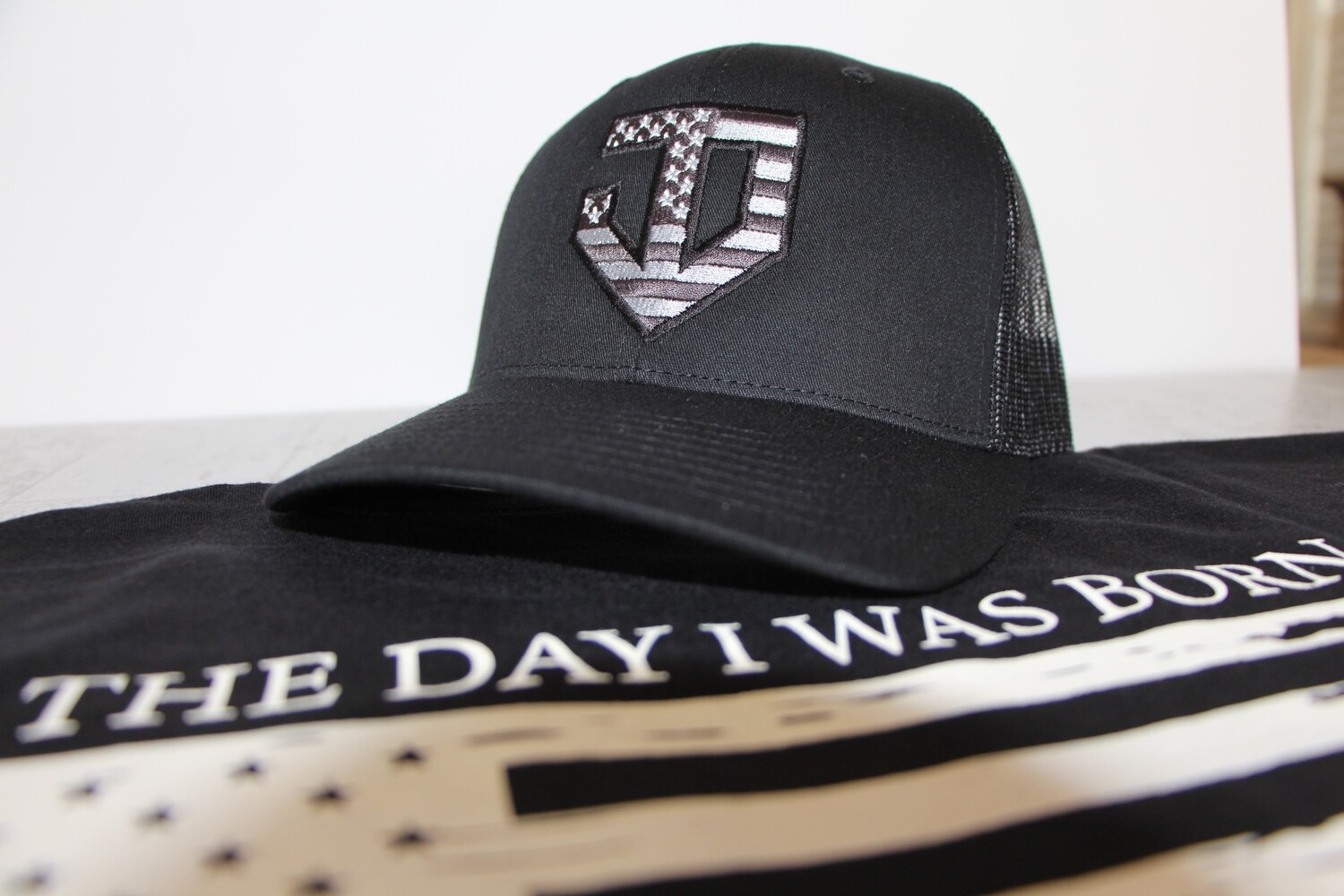 JD Flag Hat, Color: Black &amp; Grey, Size: OSFM