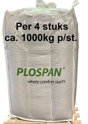 Big Bag Plospan Houtpellets "mix" 4 x ca. 1000 kg incl. levering aan huis met kooiaap.(meeneem heftruck)
