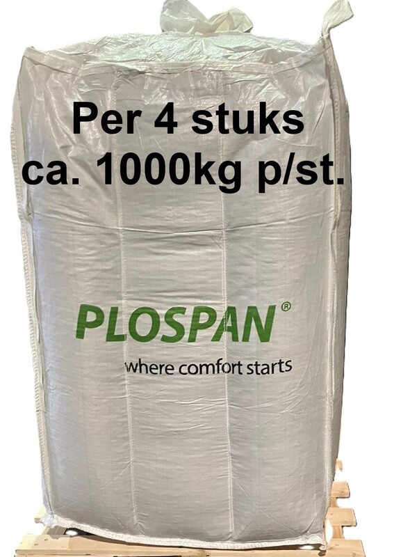 Big Bag Plospan Houtpellets "wit" 4 x ca. 1000 kg incl. levering aan huis met kooiaap.(meeneem heftruck)
