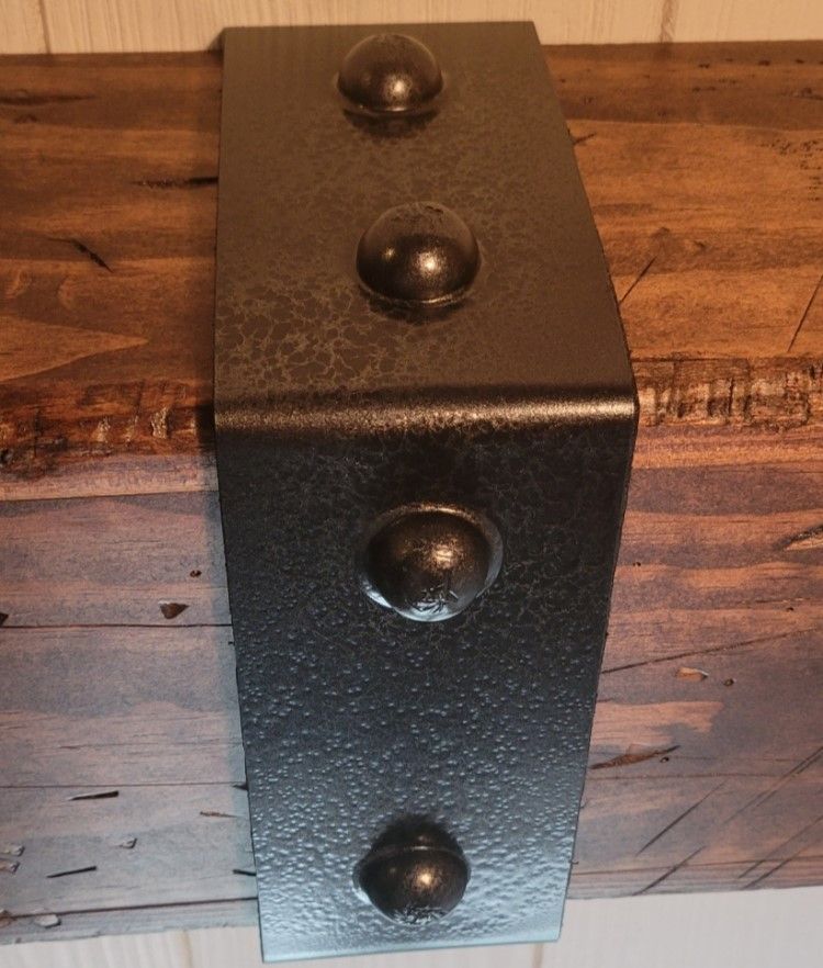 3 in Faux Hammered Black Steel