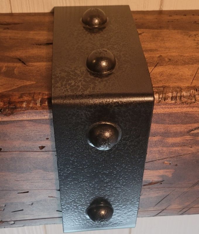 3 in Faux Hammered Black Steel