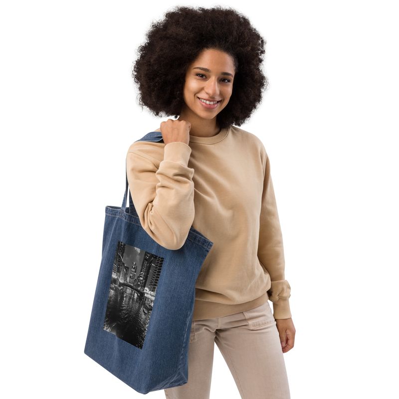 City Glory- Chicago Moments Organic denim tote bag