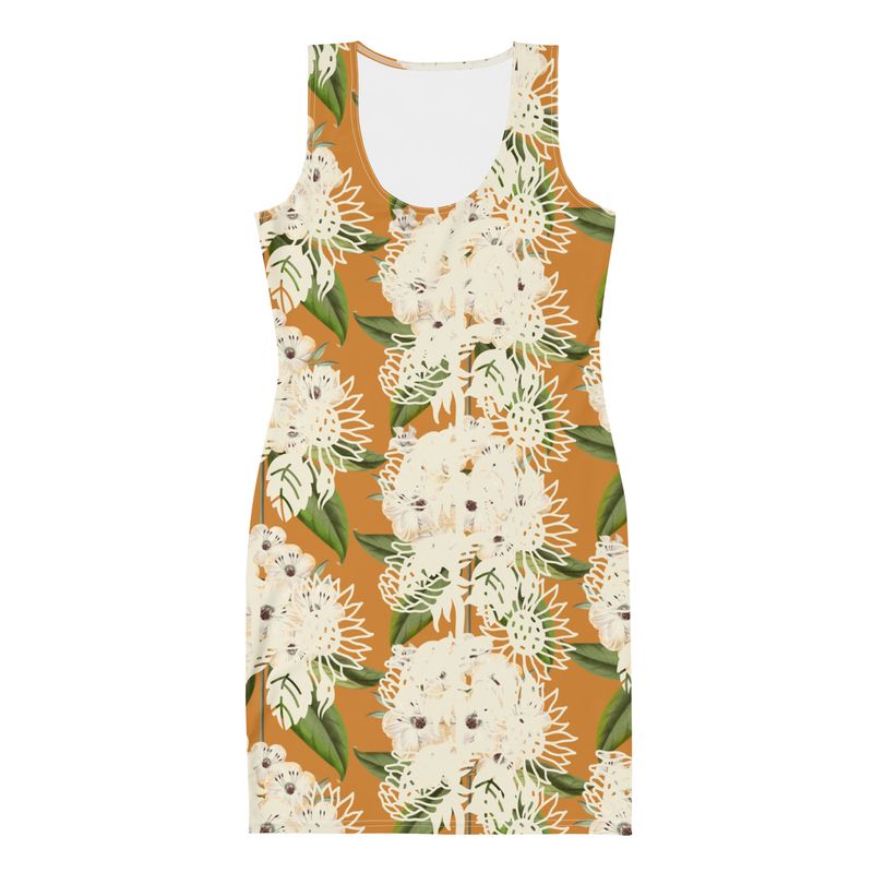 City Glory-Cancun Sunflower Motif Bodycon dress