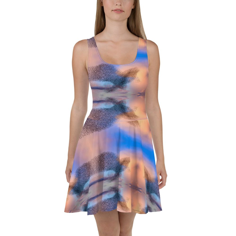 City Glory-Montego Bay Sky Motif Skater Dress