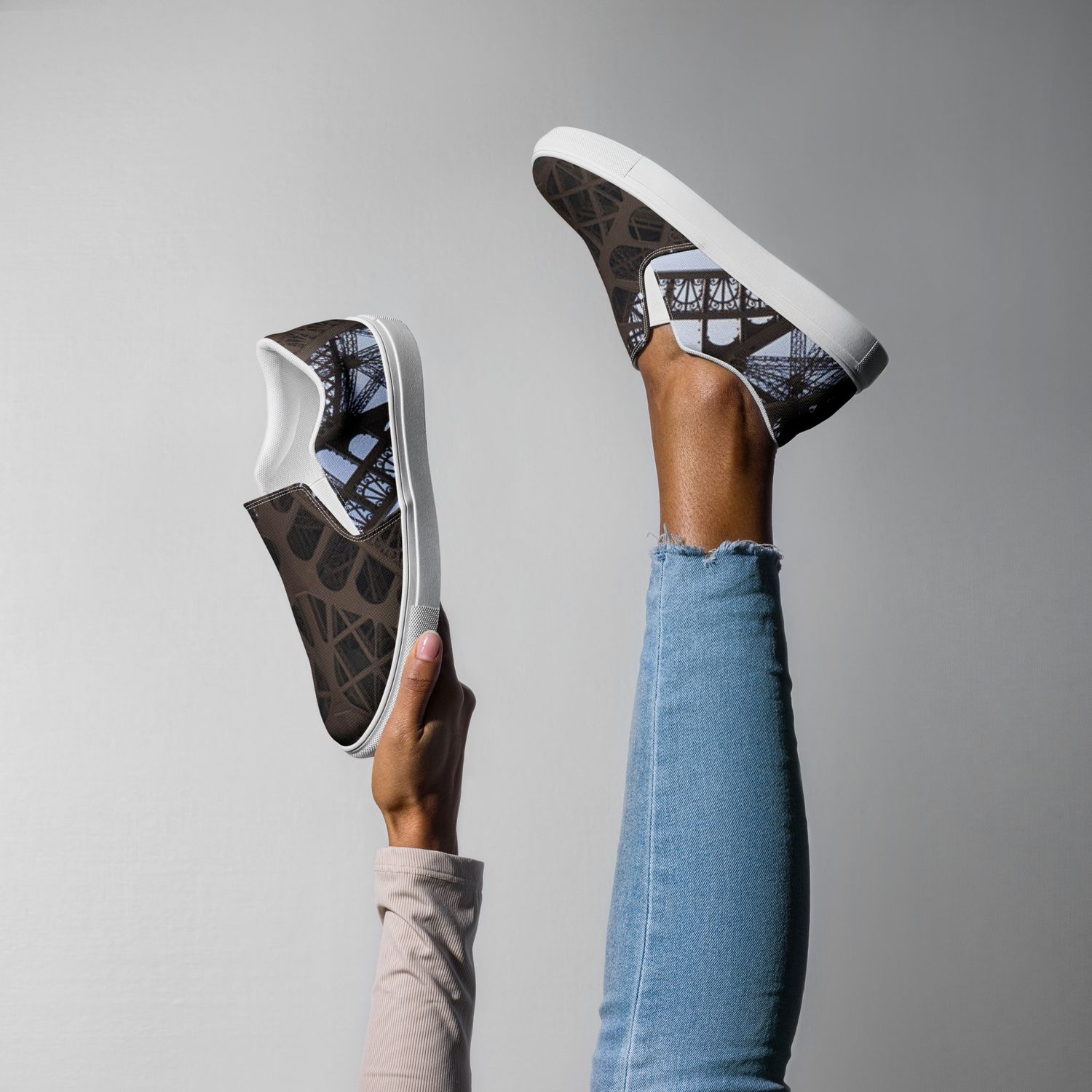 City Glory-Paris Lace Motif Women’s slip-on canvas shoes