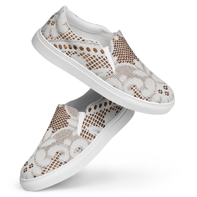 City Glory- Cancun Lace Motif Women’s slip-on canvas shoes