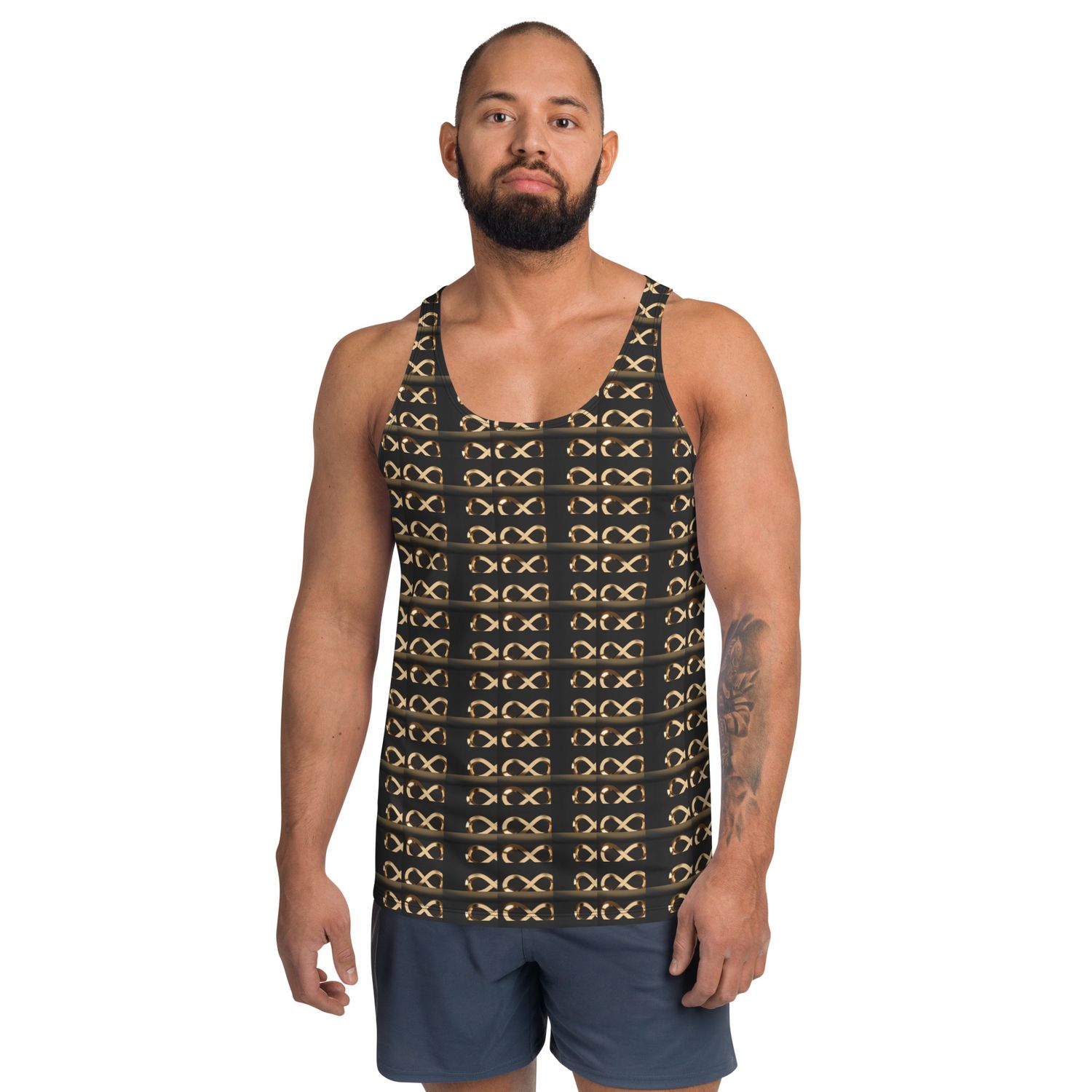City Glory- Infinity Abstract (Black &amp; Glold) Unisex Tank Top