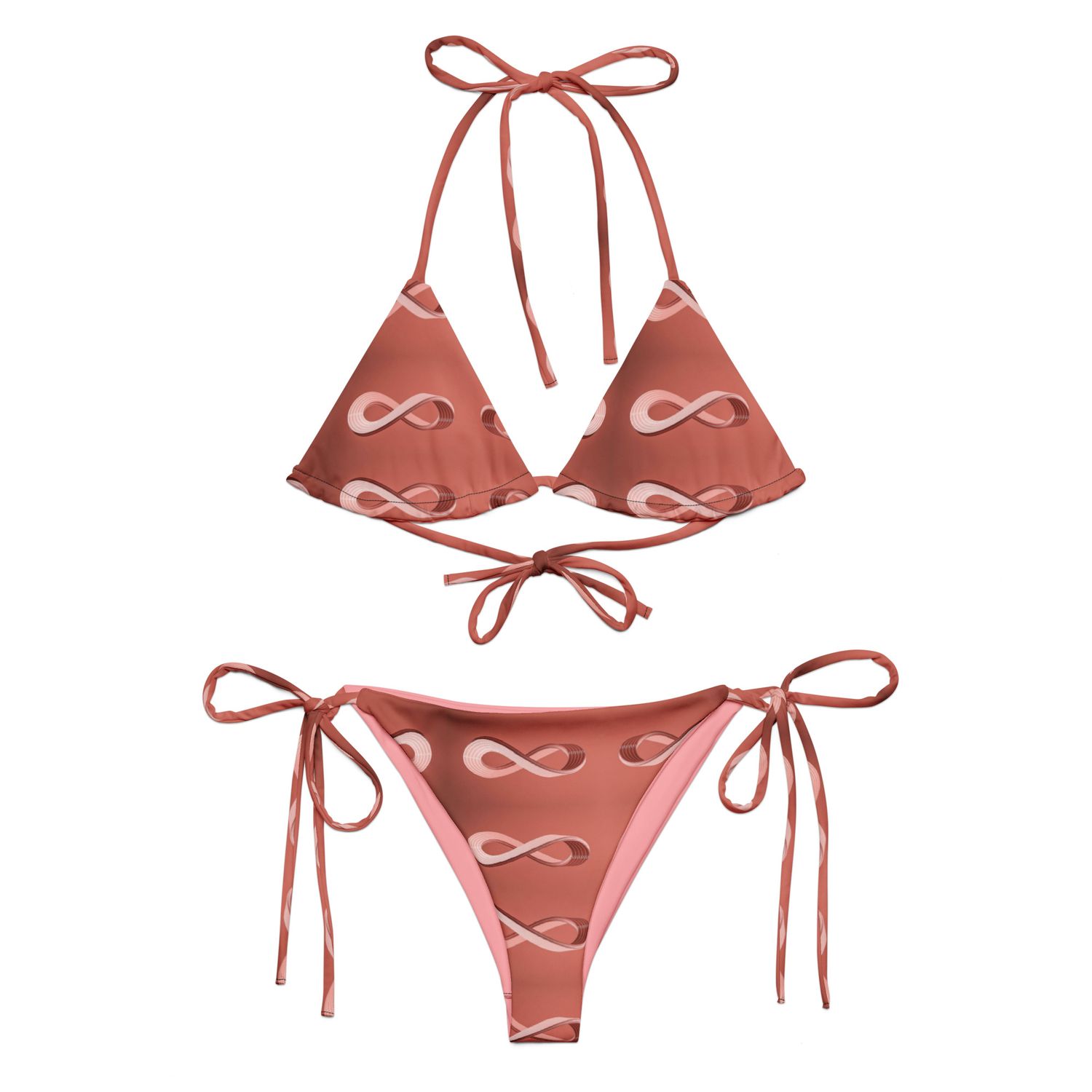 City Glory-Infinity Abstract (Rose Gold) All-over print string bikini