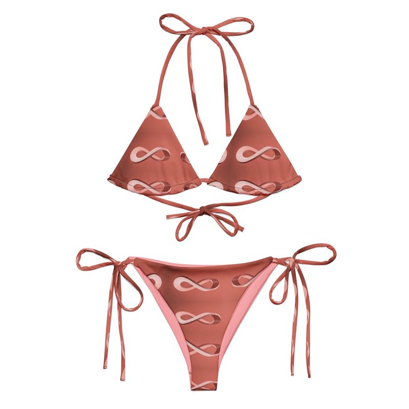 City Glory-Infinity Abstract (Rose Gold) All-over print string bikini