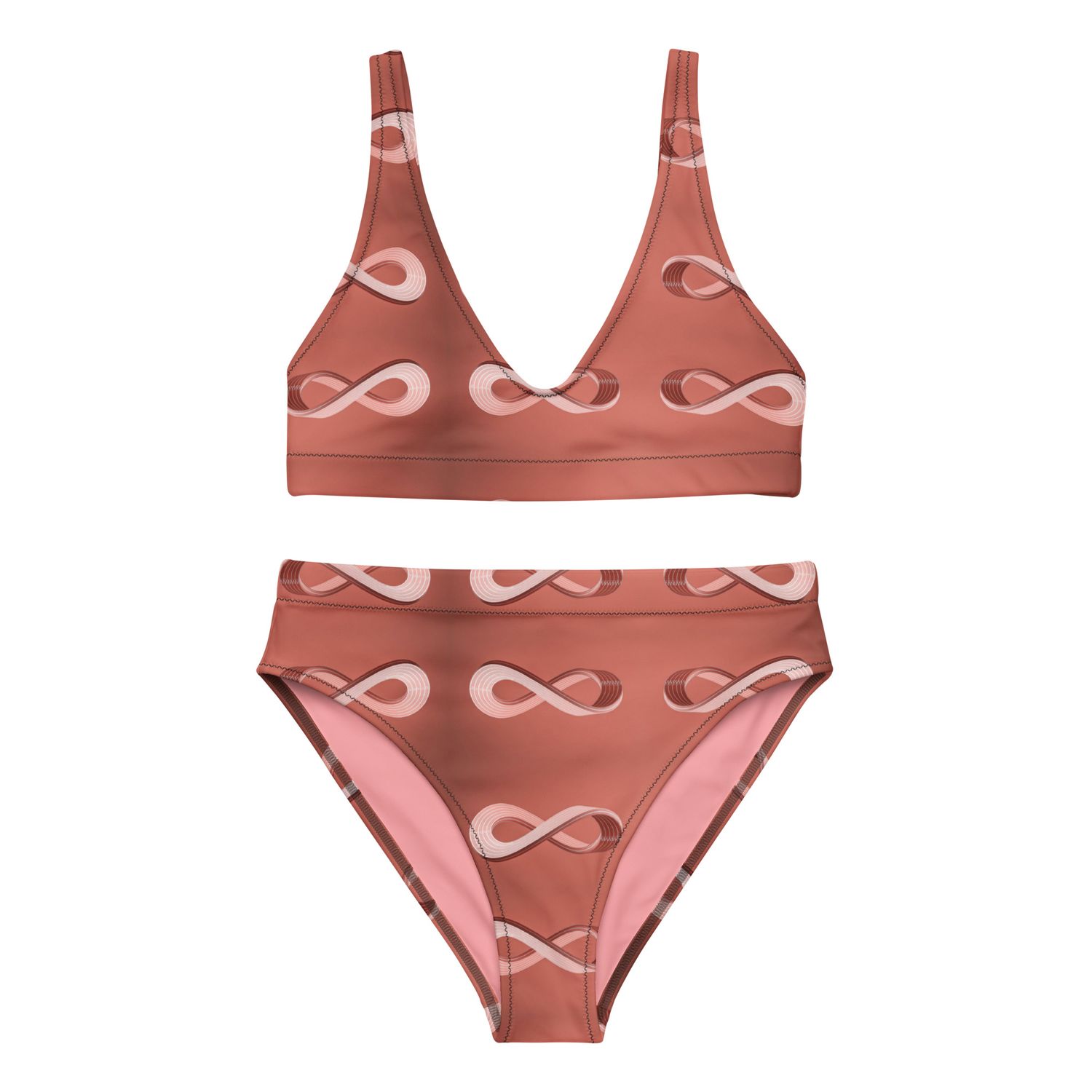 City Glory-Infinity Abstract (Rose Gold) high-waisted bikini