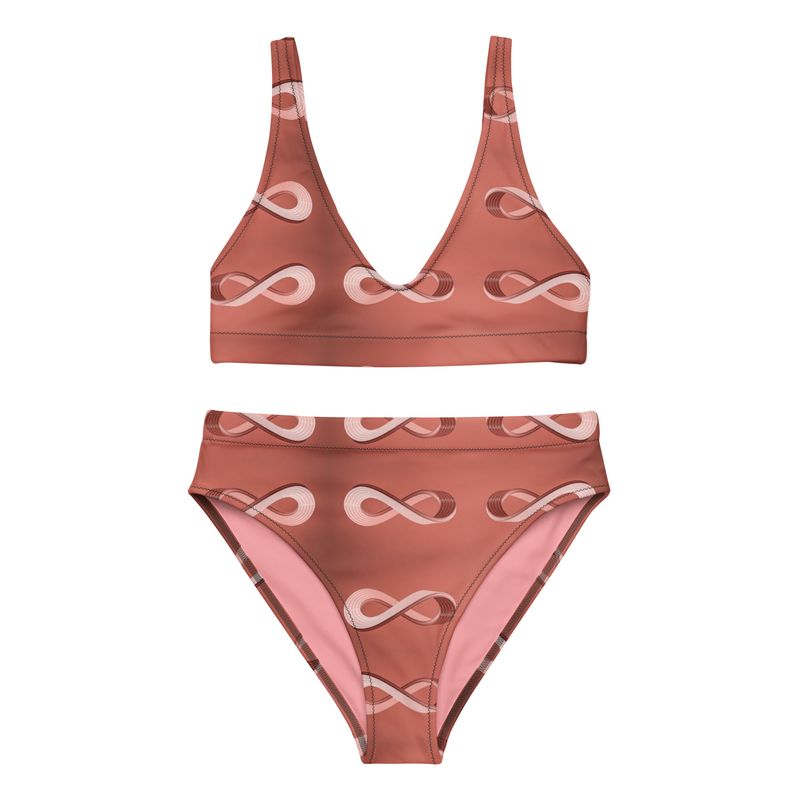 City Glory-Infinity Abstract (Rose Gold) high-waisted bikini