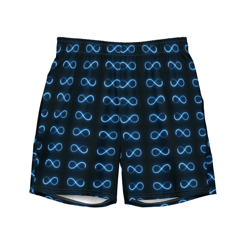 City Glory-Infinity Abstract (Navy &amp; Blue) All-Over Print Swim Trunks
