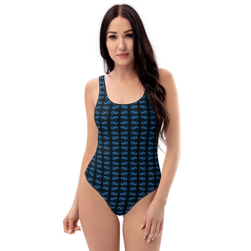 City Glory-Infinity Abstract (Navy &amp; Blue) One-Piece Swimsuit