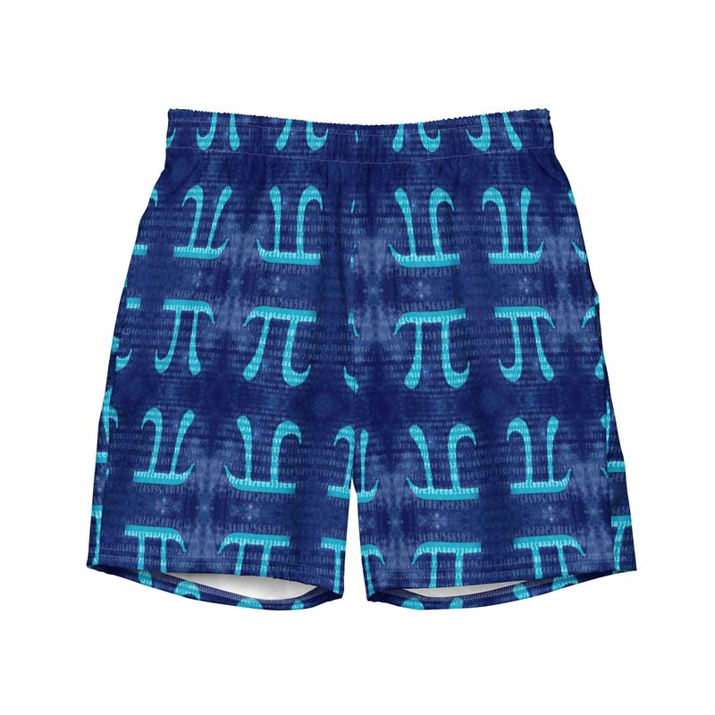 City Glory-Pi Abstract (Blue) All-Over Print Swim Trunks