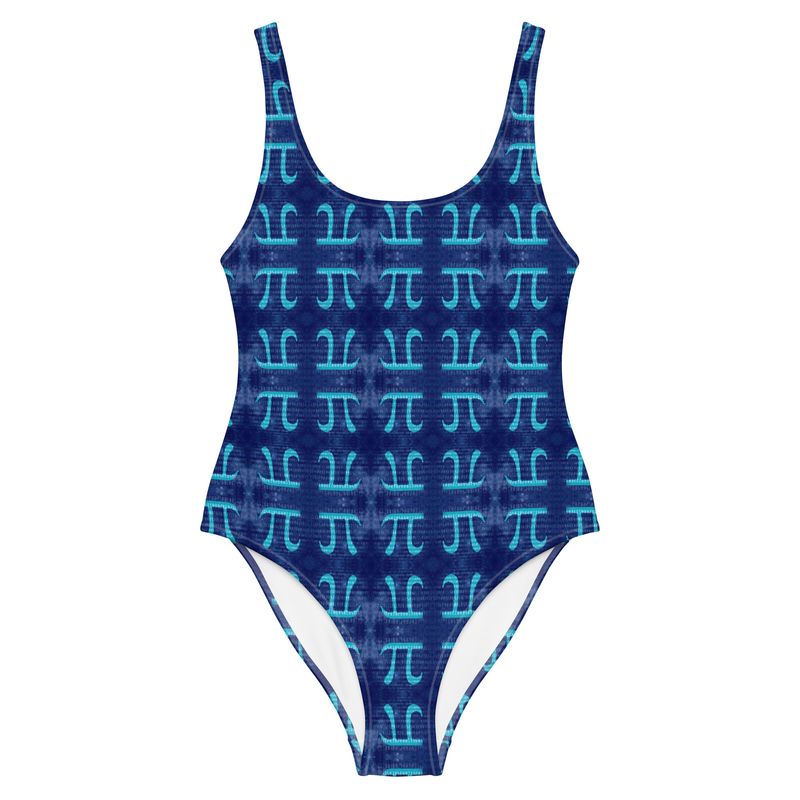 City Glory-Pi Abstract (Blue) One-Piece Swimsuit