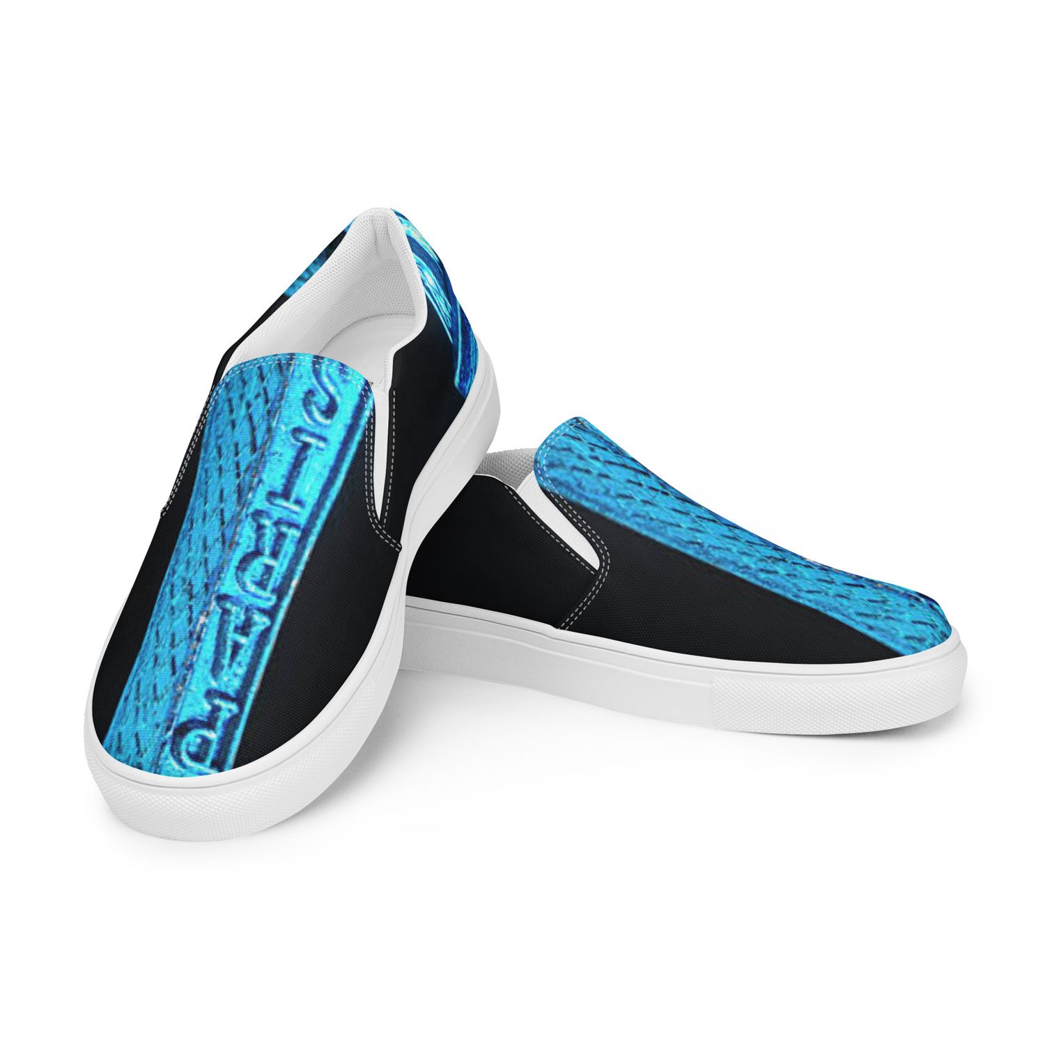 City Glory-Paris Eiffel Blue Motif Women’s slip-on canvas shoes