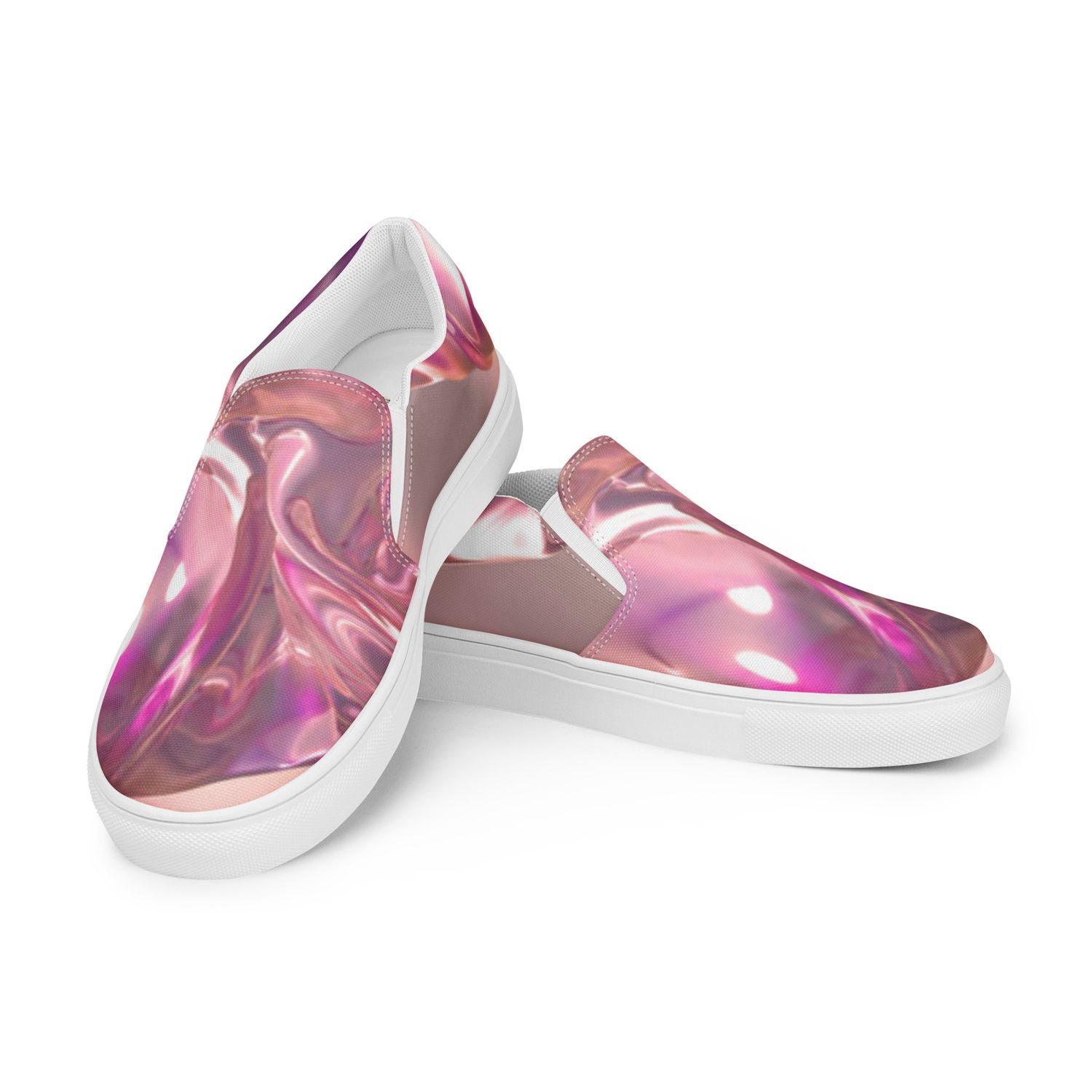 City Glory-Paris Pink Diamond Motif (Women’s slip-on canvas shoes)