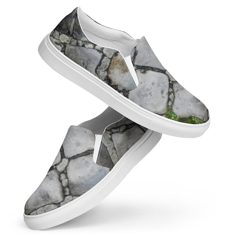 City Glory-Paris Diamond Abstract (Women’s slip-on canvas shoes)