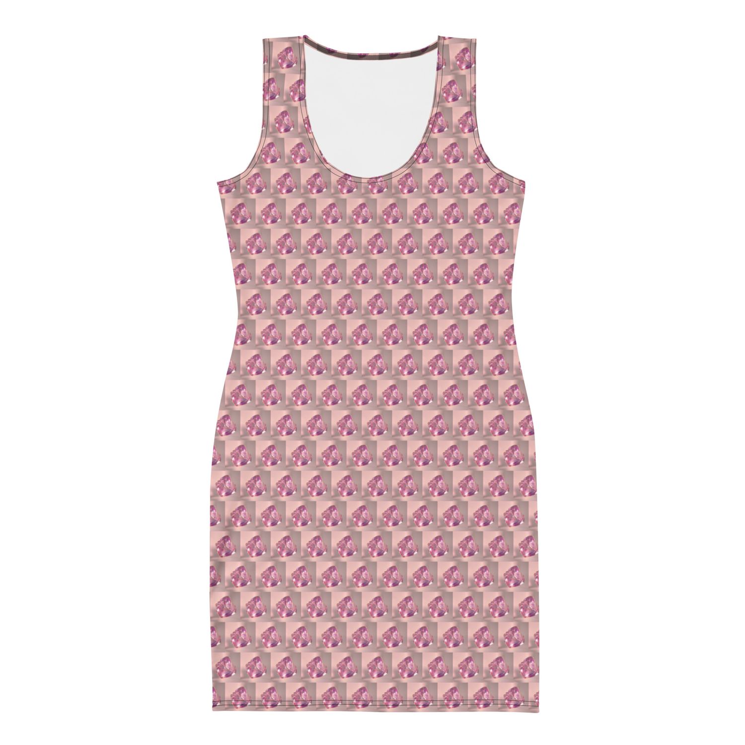 City Glory-Paris Pink Diamond Motif Bodycon dress