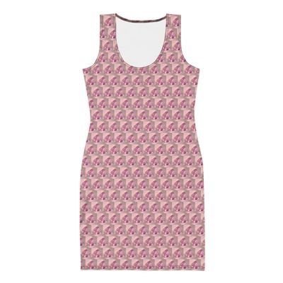 City Glory-Paris Pink Diamond Motif Bodycon dress