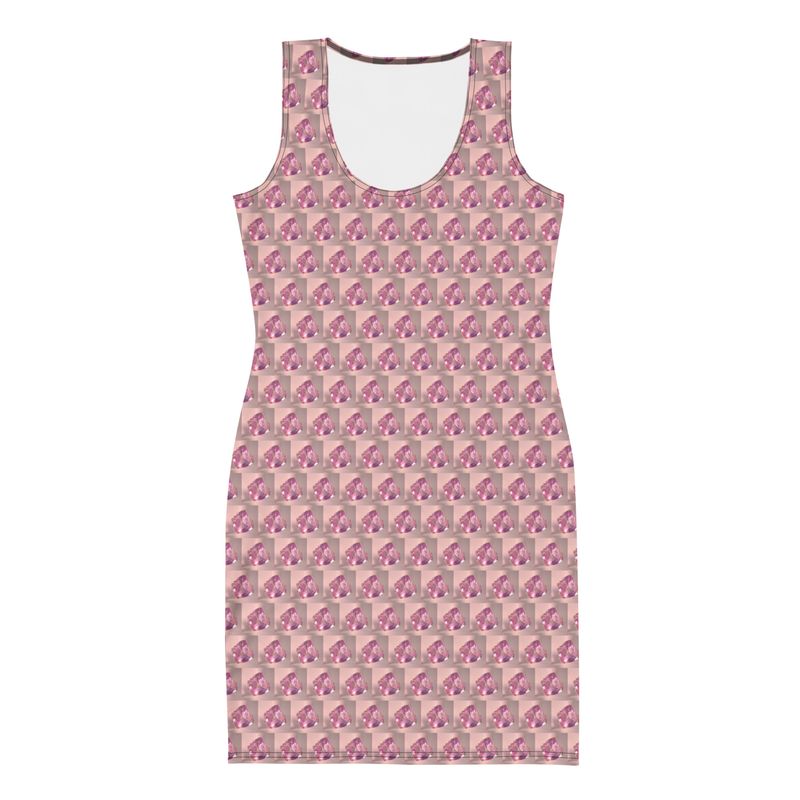 City Glory-Paris Pink Diamond Motif Bodycon dress
