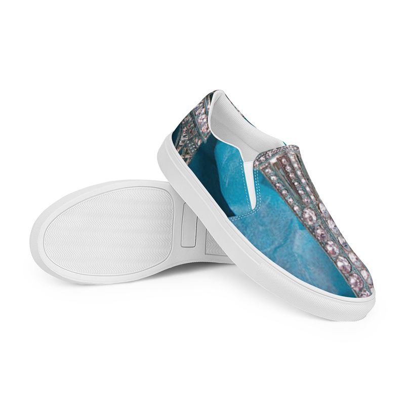 City Glory-Paris Eiffel Diamonds Motif (Women’s slip-on canvas shoes)