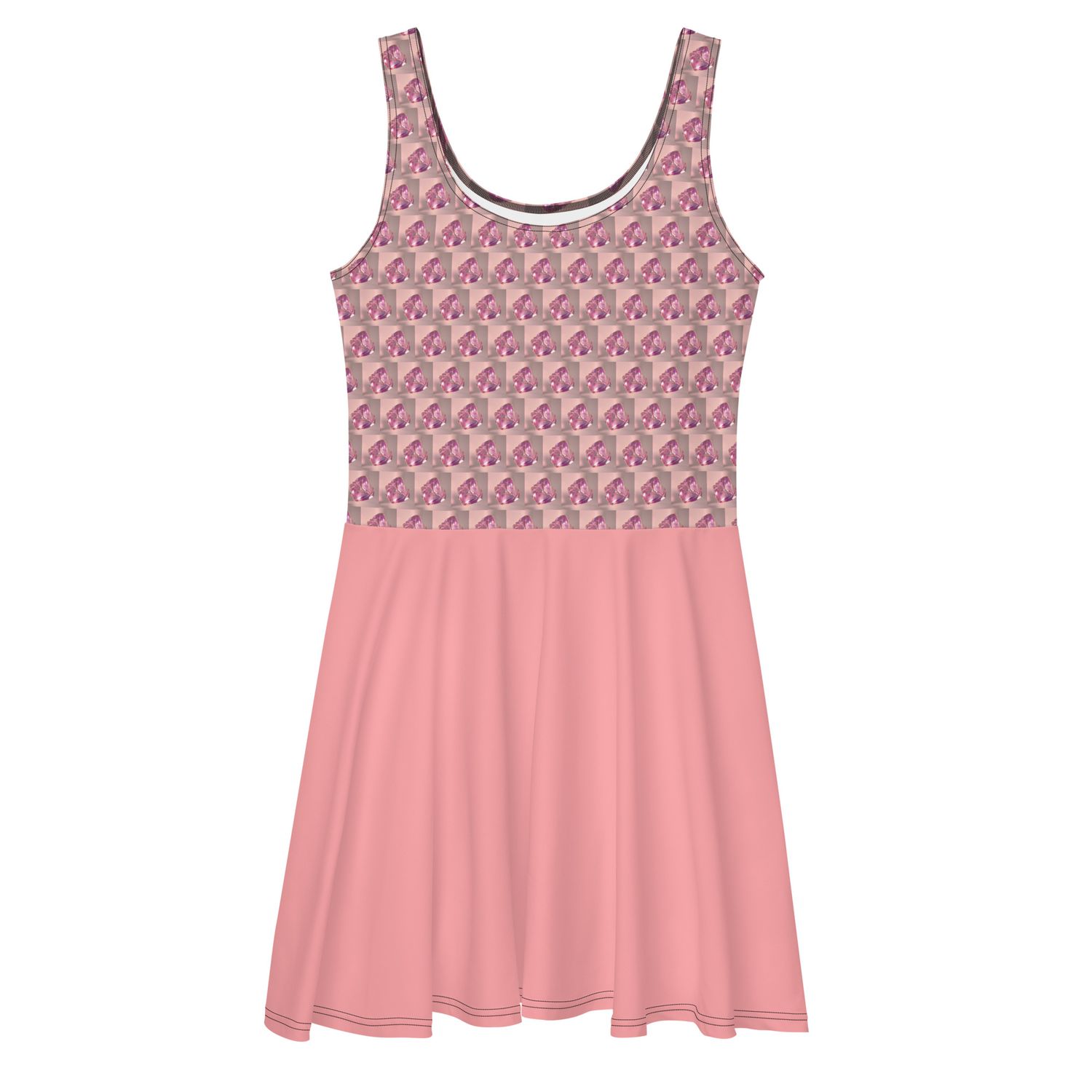 City Glory-Paris Pink Diamond Motif (Skater Dress)