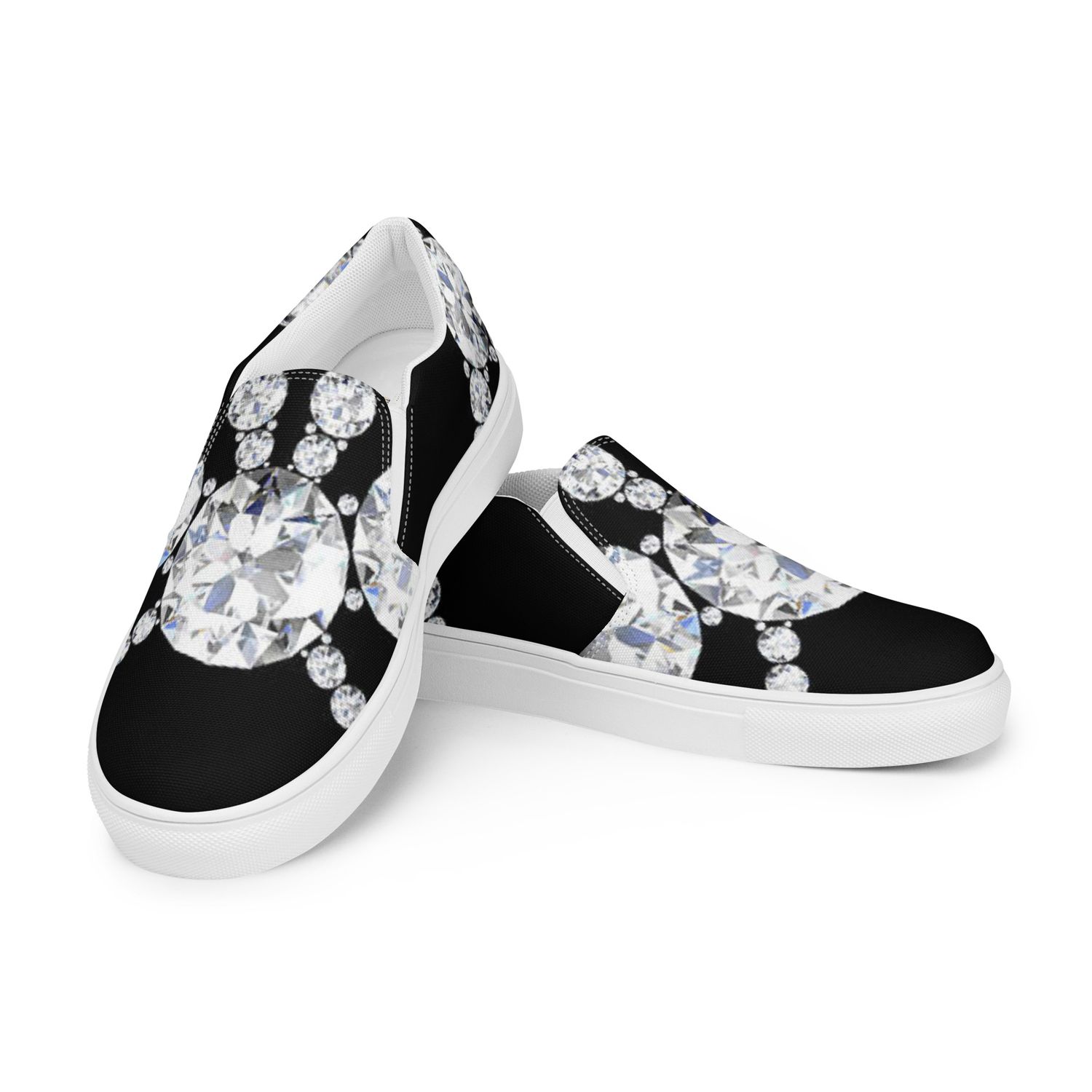 City Glory-Diamond Butterfly Abstract Women’s slip-on canvas shoes