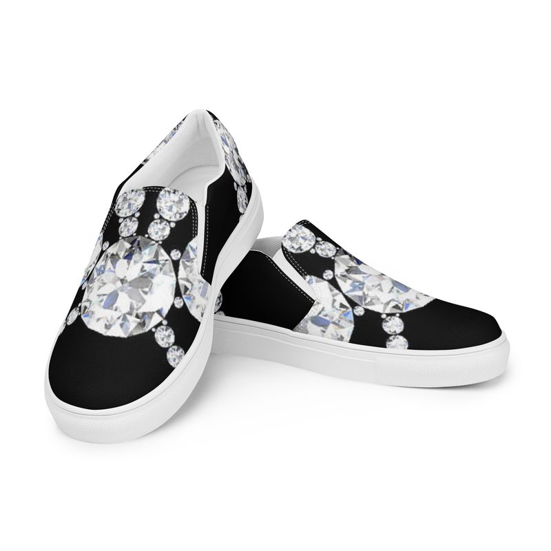 City Glory-Diamond Butterfly Abstract Women’s slip-on canvas shoes
