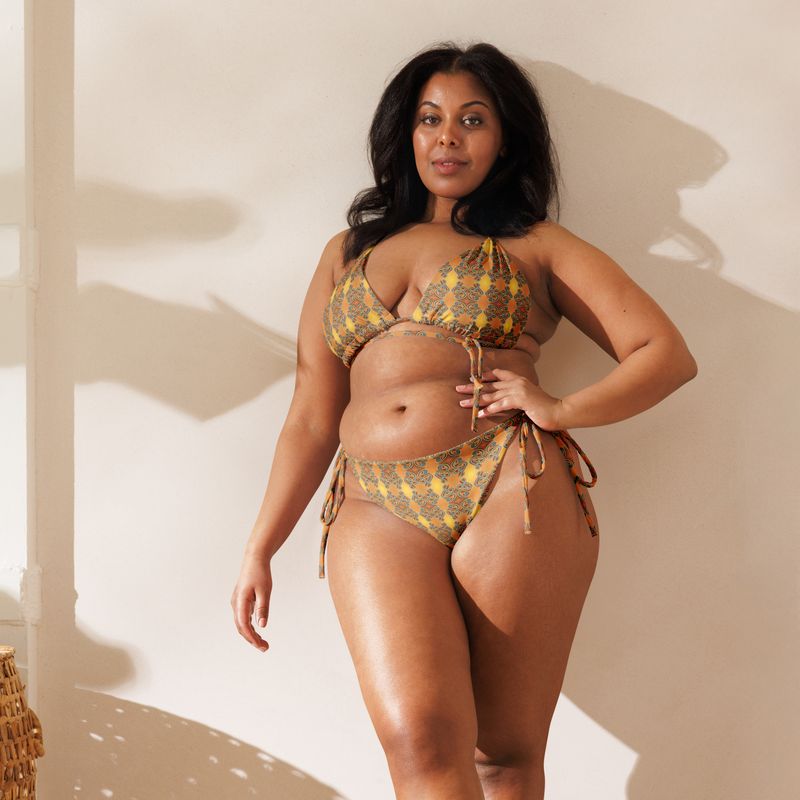 City Glory-G-Clef Love Abstract All-over print string bikini