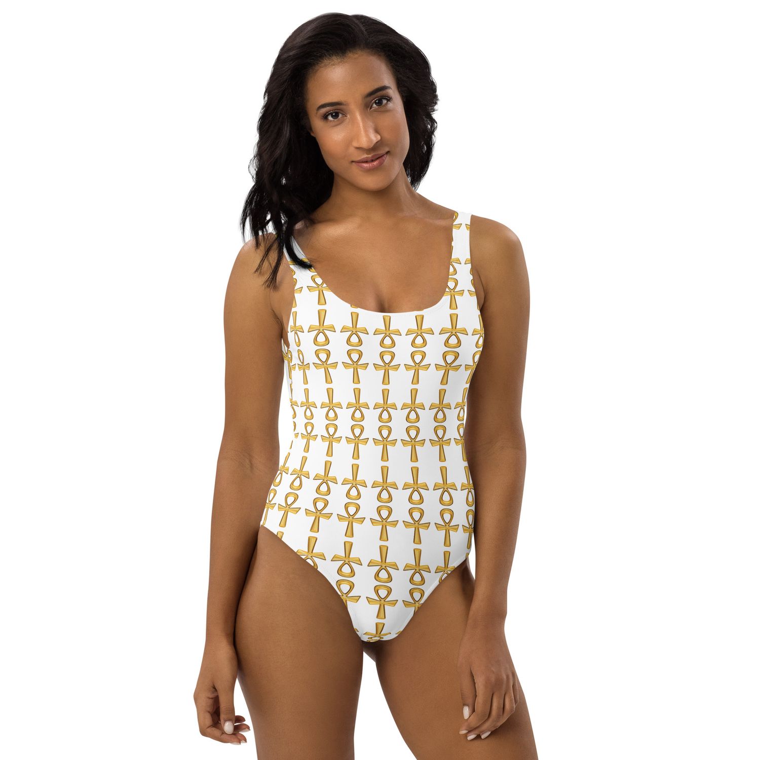 City Glory- Cairo Ankh Love Abstract One-Piece Swimsuit
