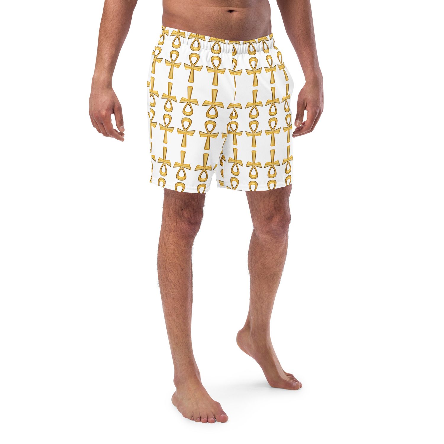 City Glory-Cairo Ankh Love Abstract All-Over Print Swim Trunks