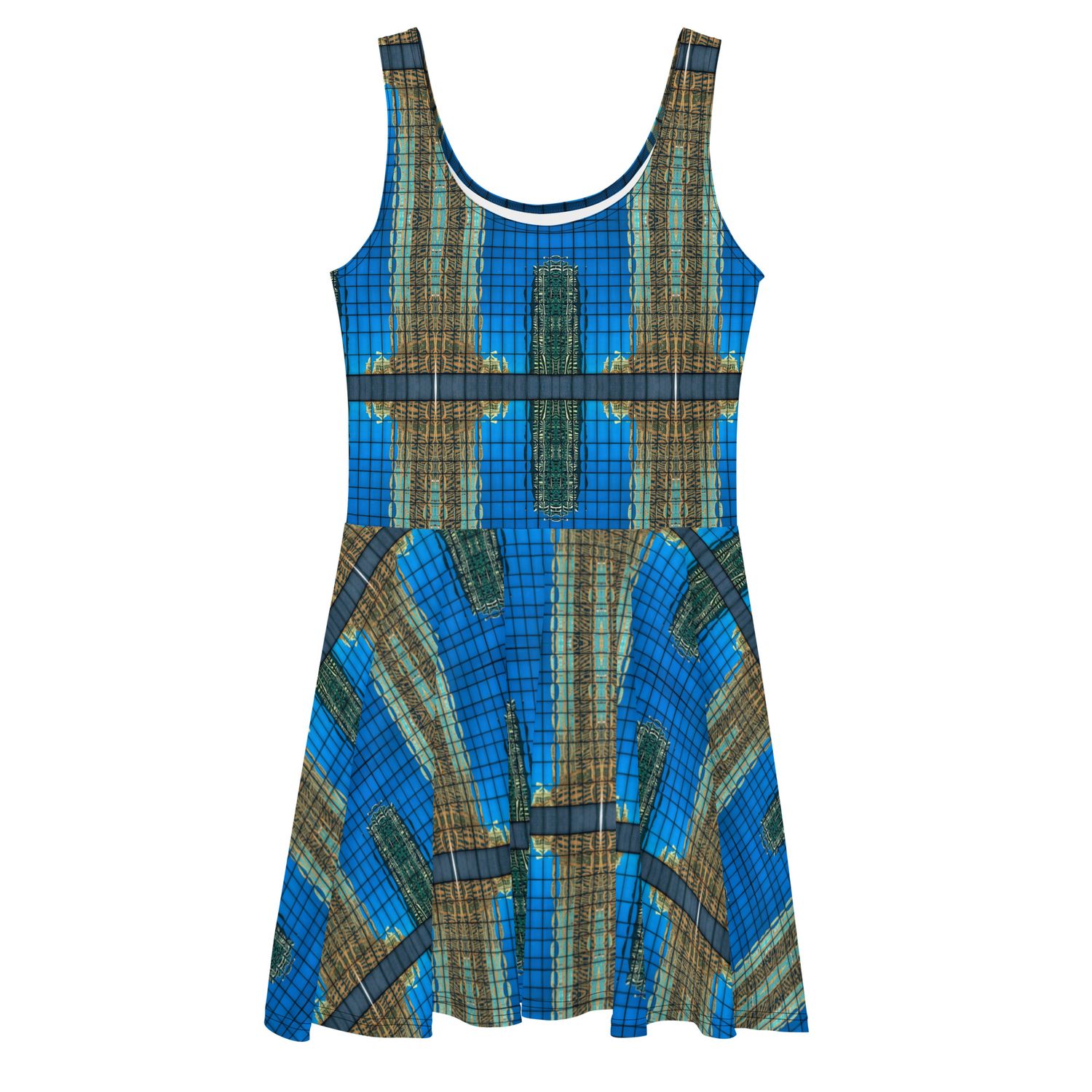 City Glory-Chicago Reflection Motif Skater Dress