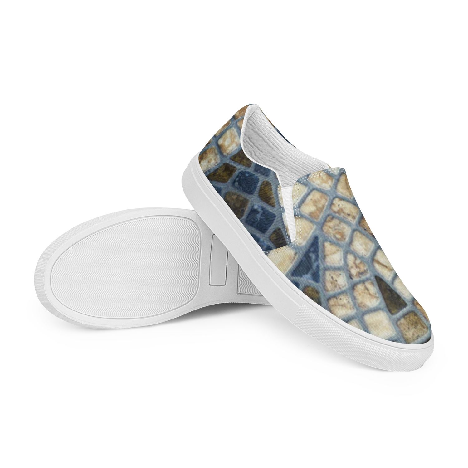 City Glory-Paris Tessellation Motif Women’s slip-on canvas shoes