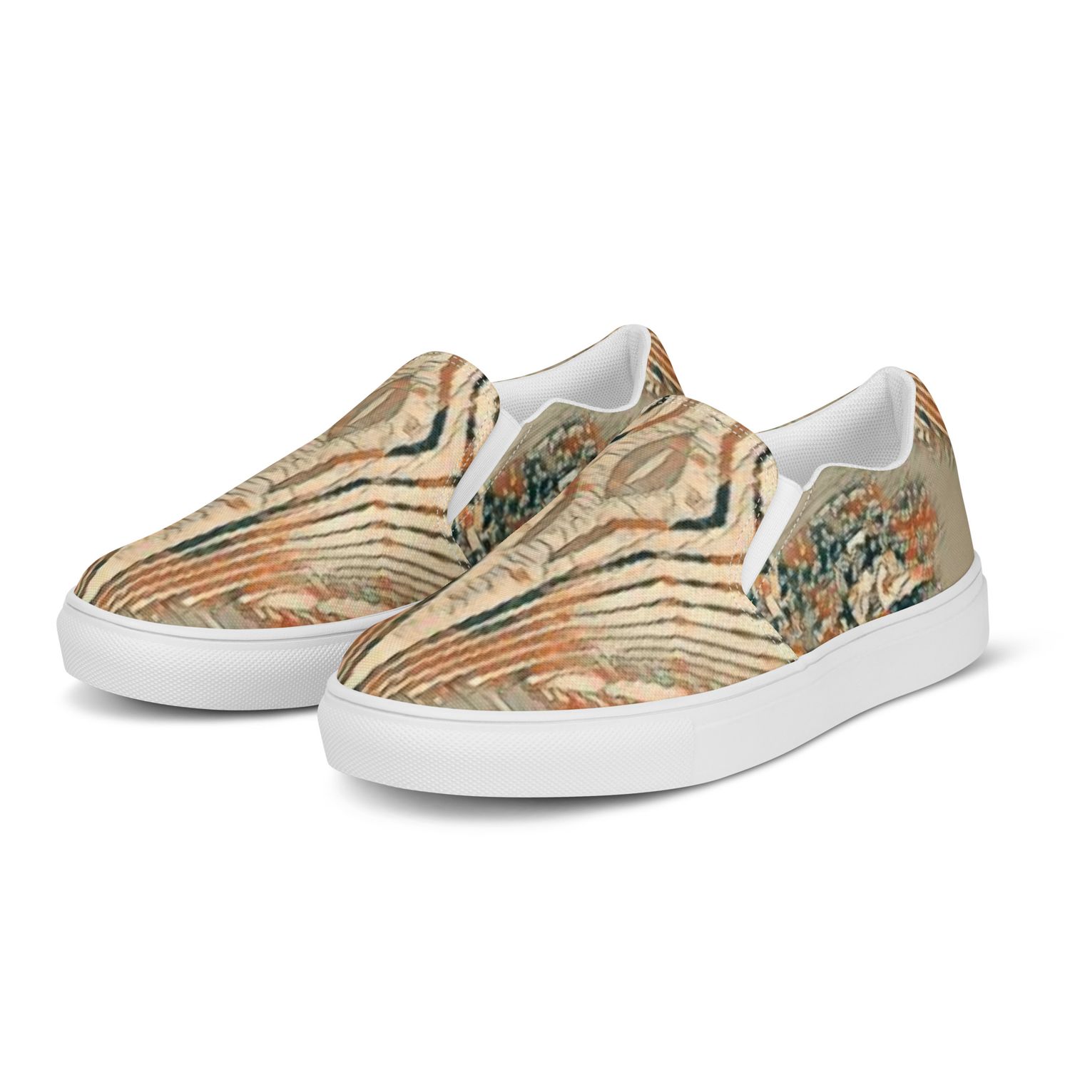City Glory-Paris Tessellation Motif Women’s slip-on canvas shoes