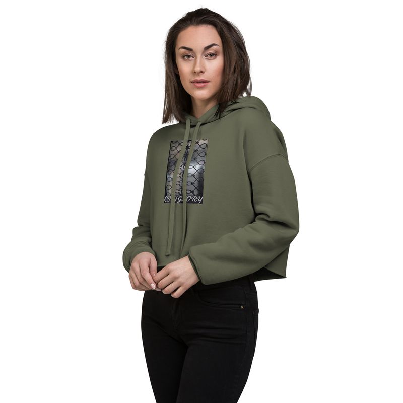 City Glory-Paris Lace Motif (Green) Crop Hoodie