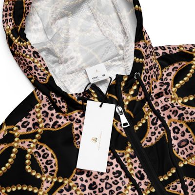 City Glory-Mumbai Leopard &amp; Diamonds Women’s cropped windbreaker