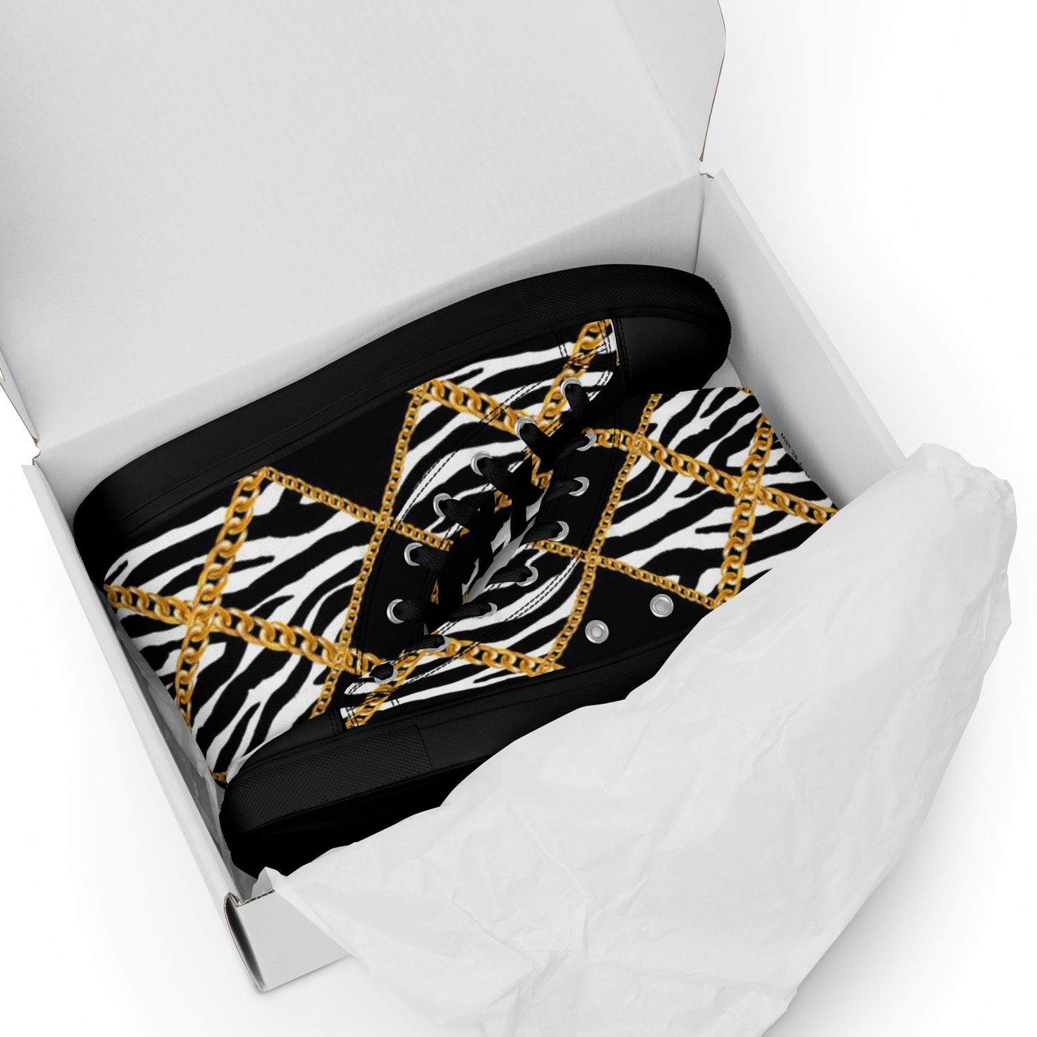 City Glory-Zebra and Diamond Motif Women’s high top canvas shoes