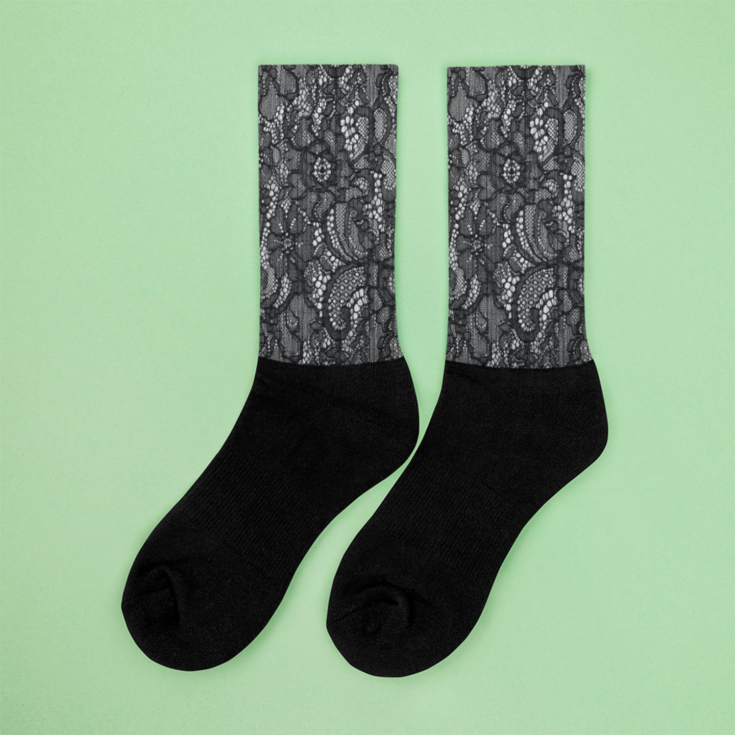 City Glory-Paris Black Lace Motif Socks