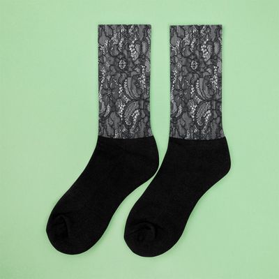 City Glory-Paris Black Lace Motif Socks
