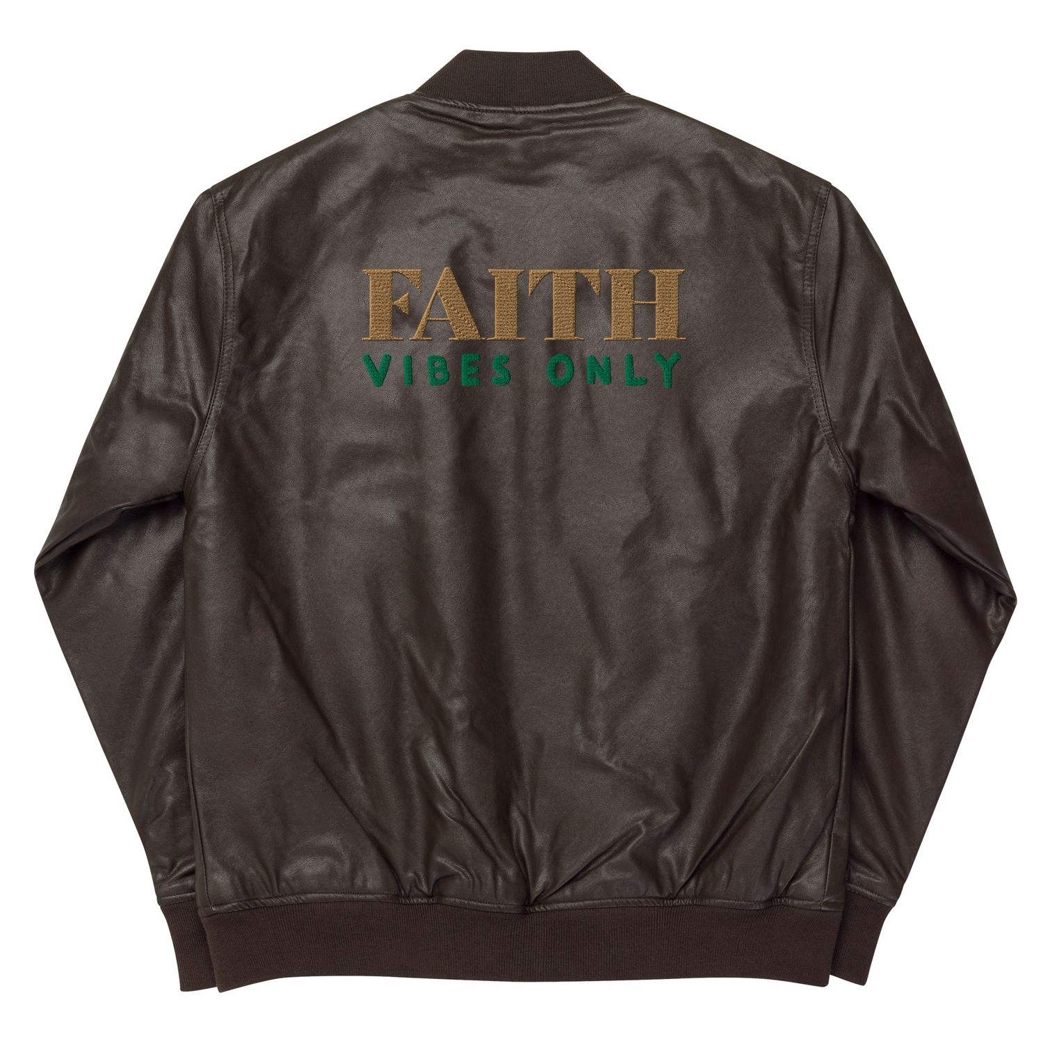 City Glory- Faith Abstract Leather Bomber Jacket